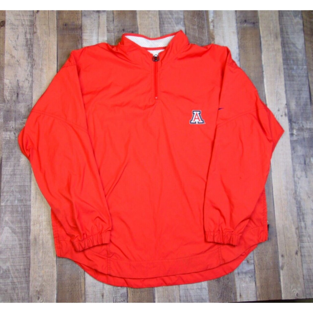 90s Nike Men Xl Track Jacket Windbreaker University Arizona Big Logo Red